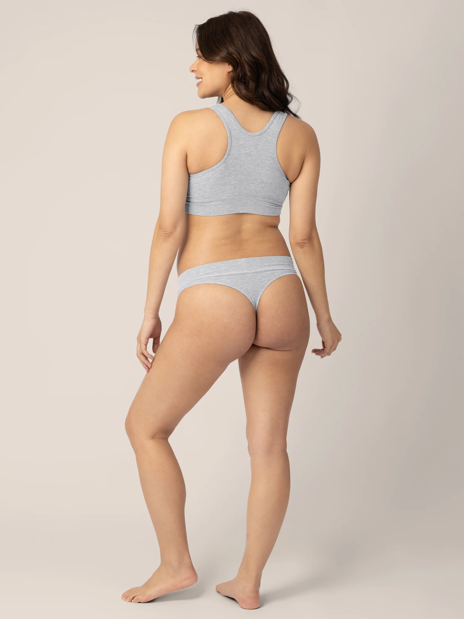 Bamboo Maternity & Postpartum Thong | Grey Heather - Image 4