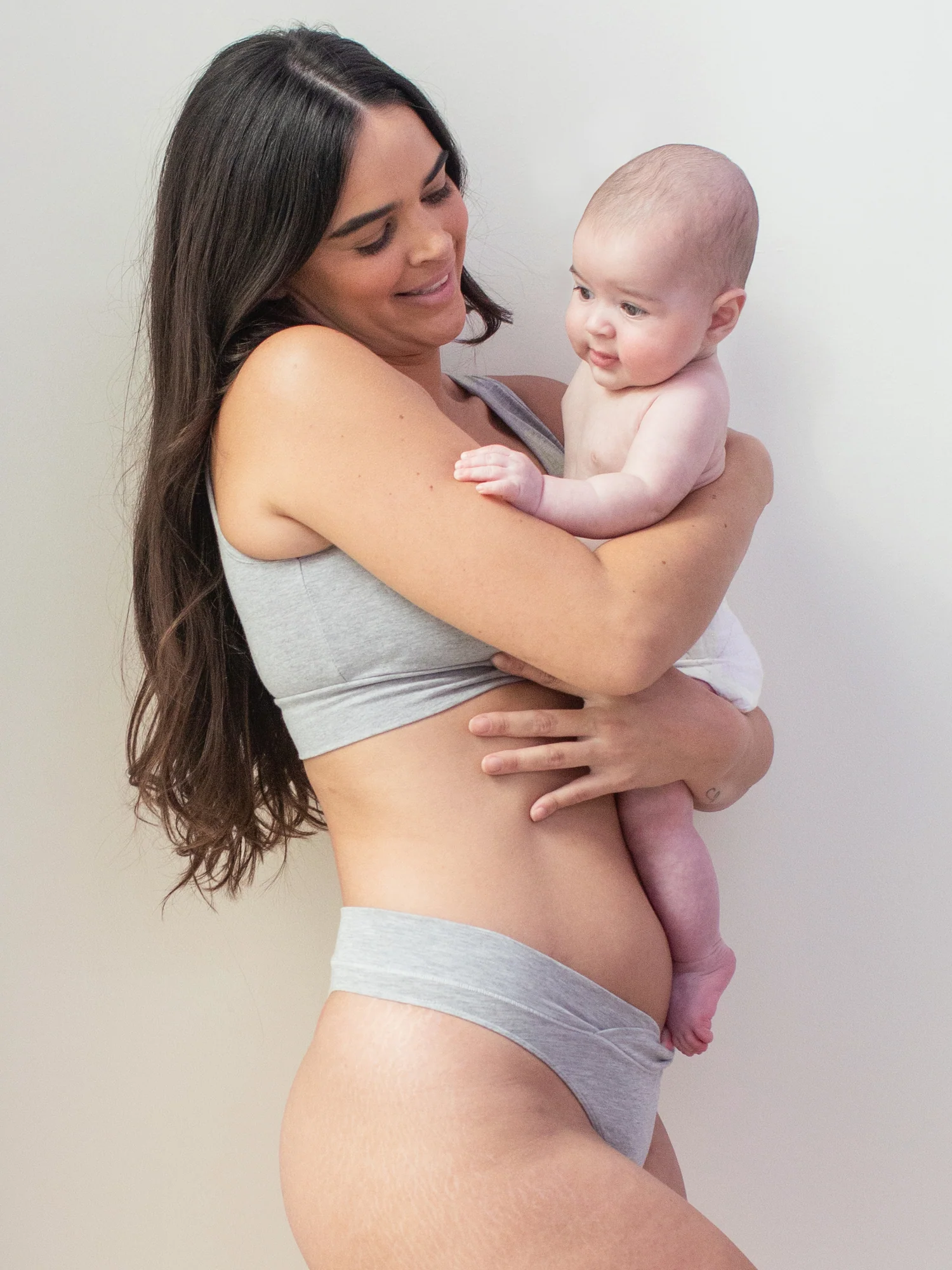 Bamboo Maternity & Postpartum Thong | Grey Heather - Image 8