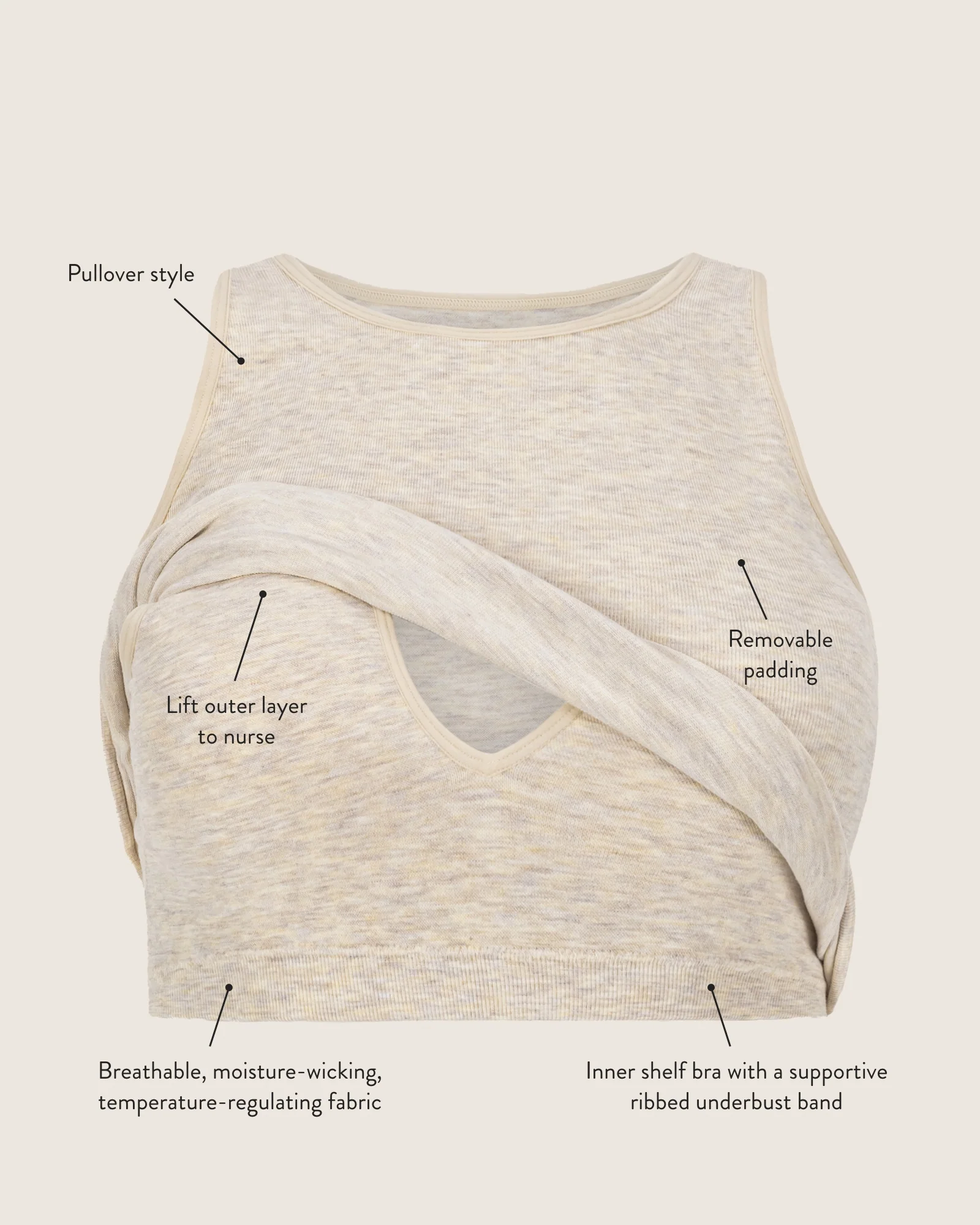Sublime® Bamboo Maternity & Nursing Longline Bra Top | Twilight - Image 5