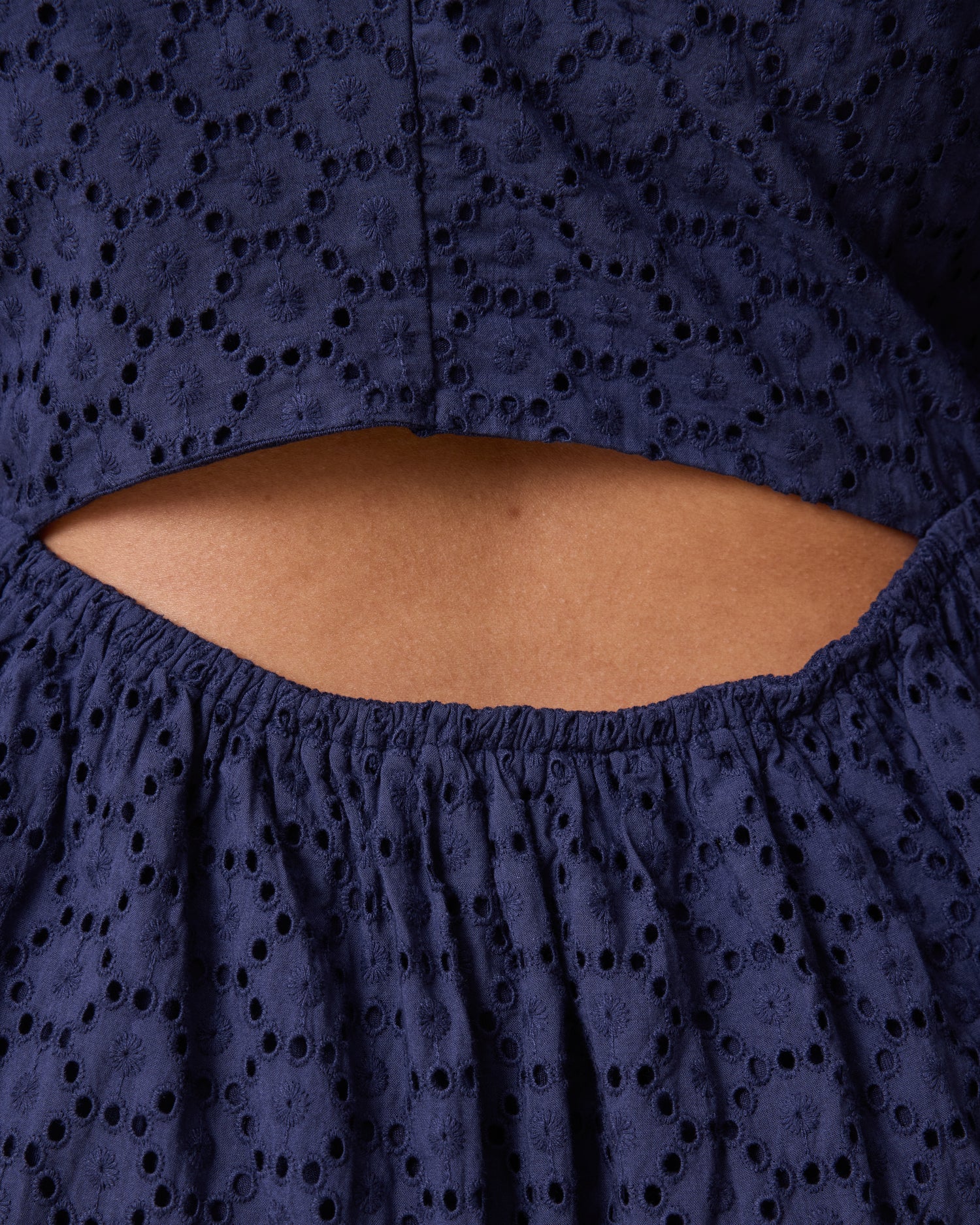 Dahlia Eyelet Maternity & Nursing Dress | Navy - Image 5