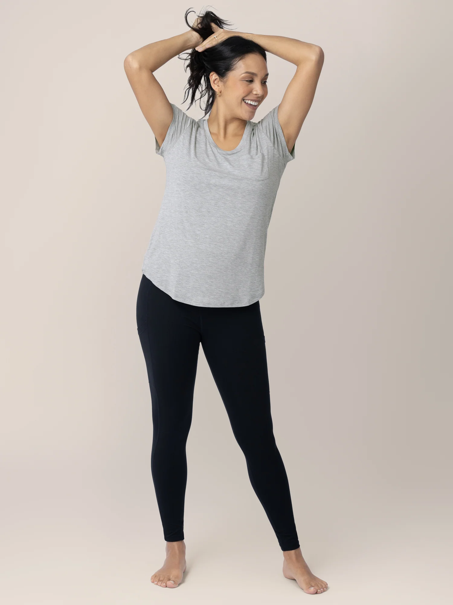 Everyday Maternity & Nursing T-shirt | Grey Heather - Image 5