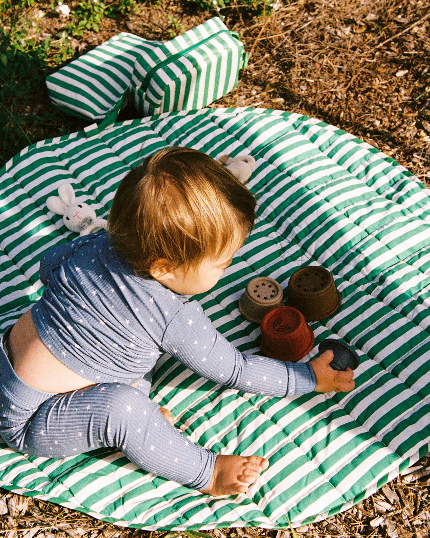 Inside/Outside Play Mat | Green Stripe - Image 2