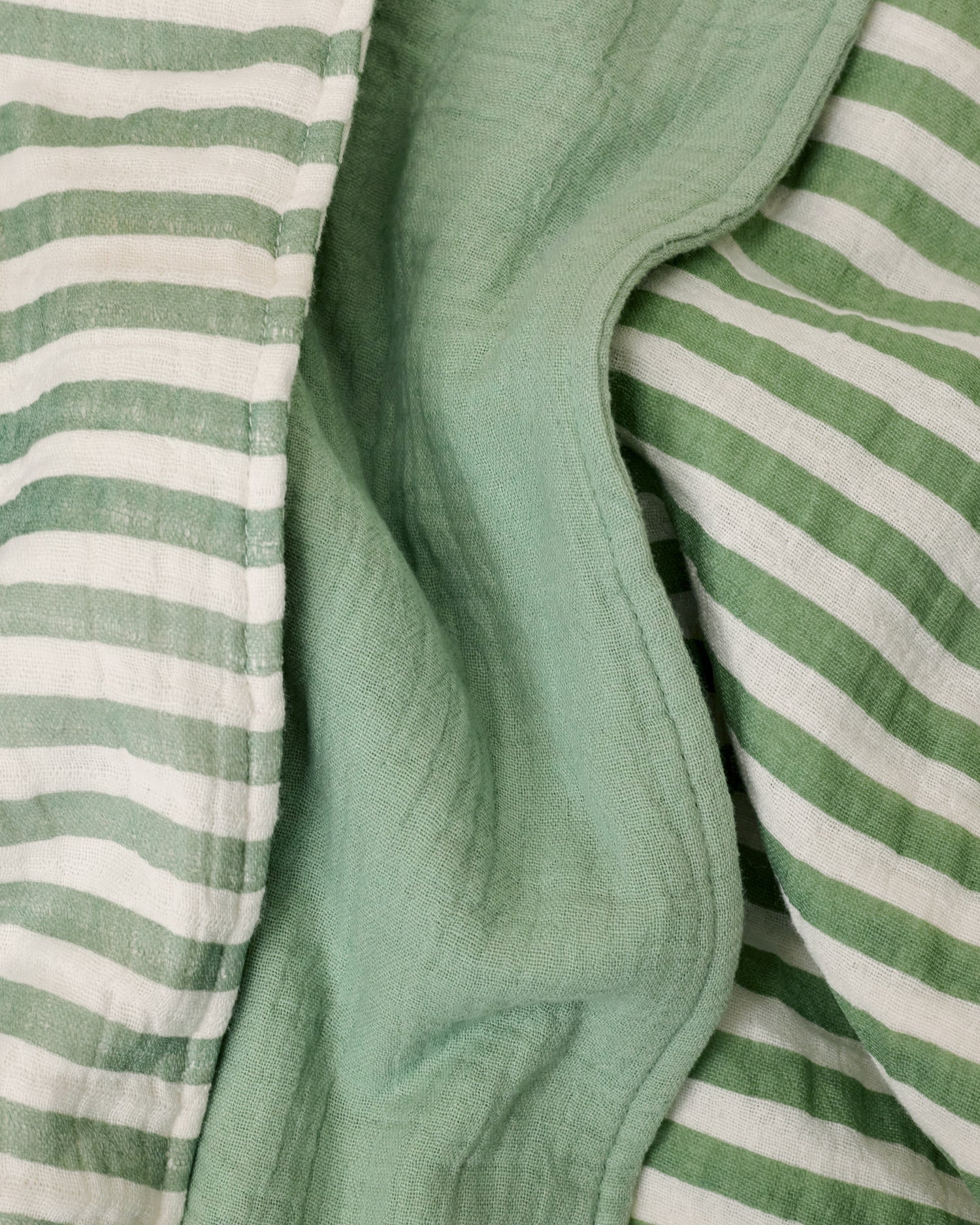 Organic Muslin Burp Cloth (Three-Pack) | Sage Stripe - Image 2