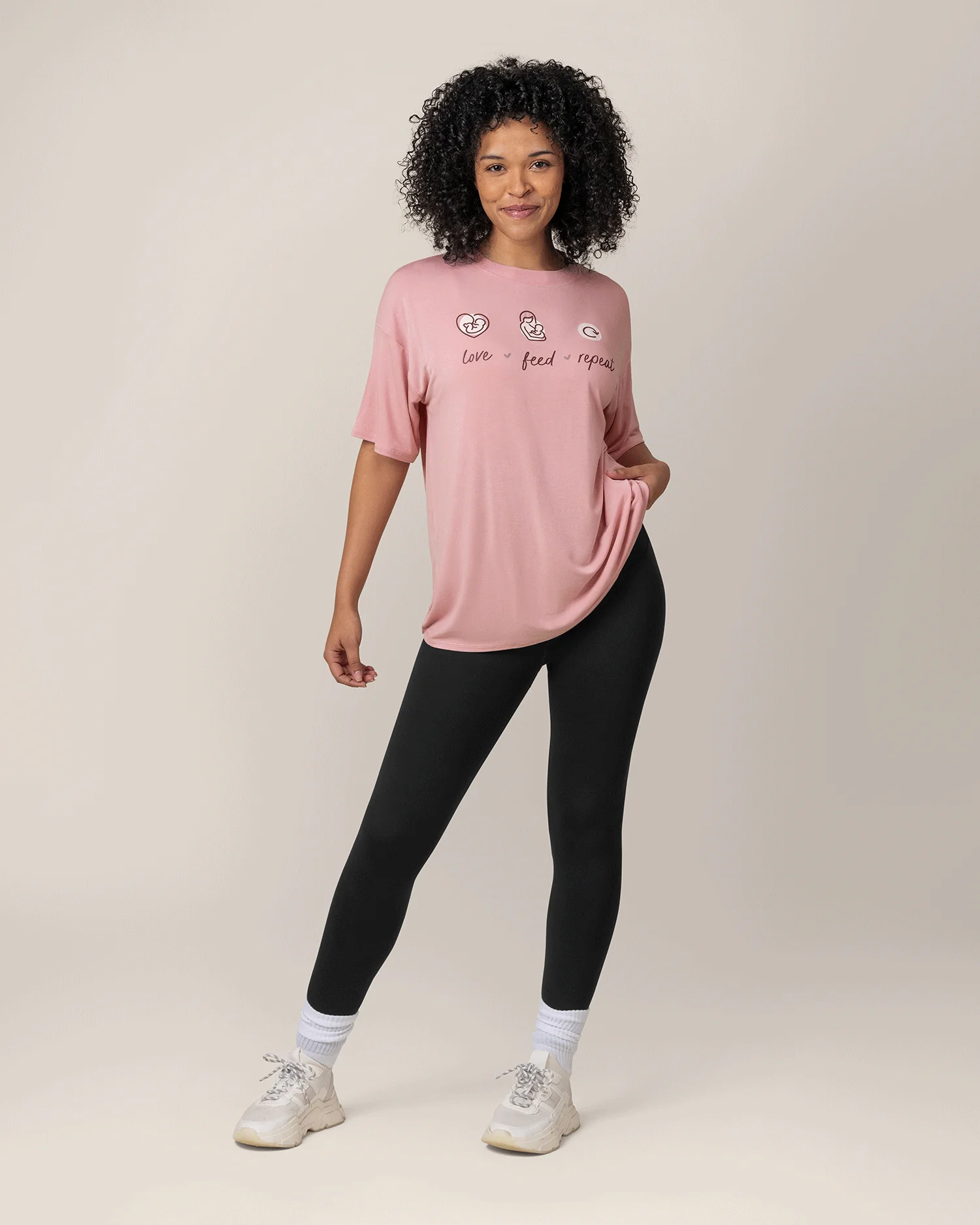 Oversized Graphic Tee | Love Feed Repeat - Image 4