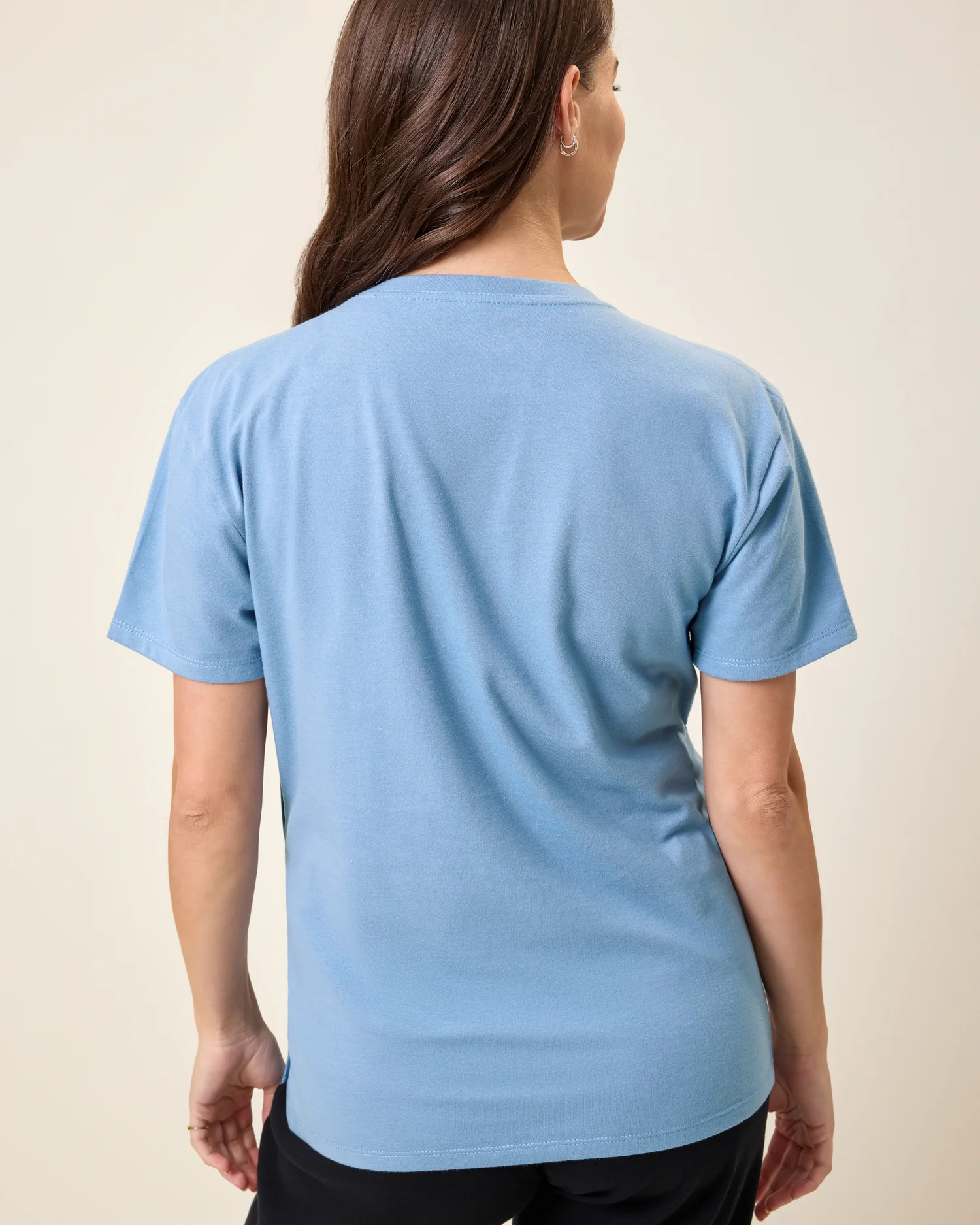 Relaxed Cotton Maternity & Nursing T-shirt | Vintage Blue - Image 4