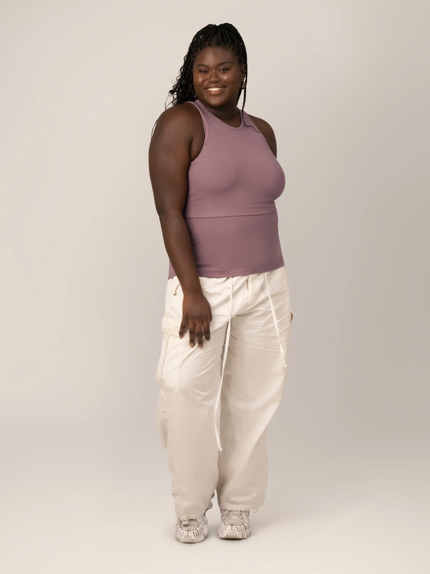 Ribbed Bamboo Racerback Nursing Tank | Twilight - Image 7