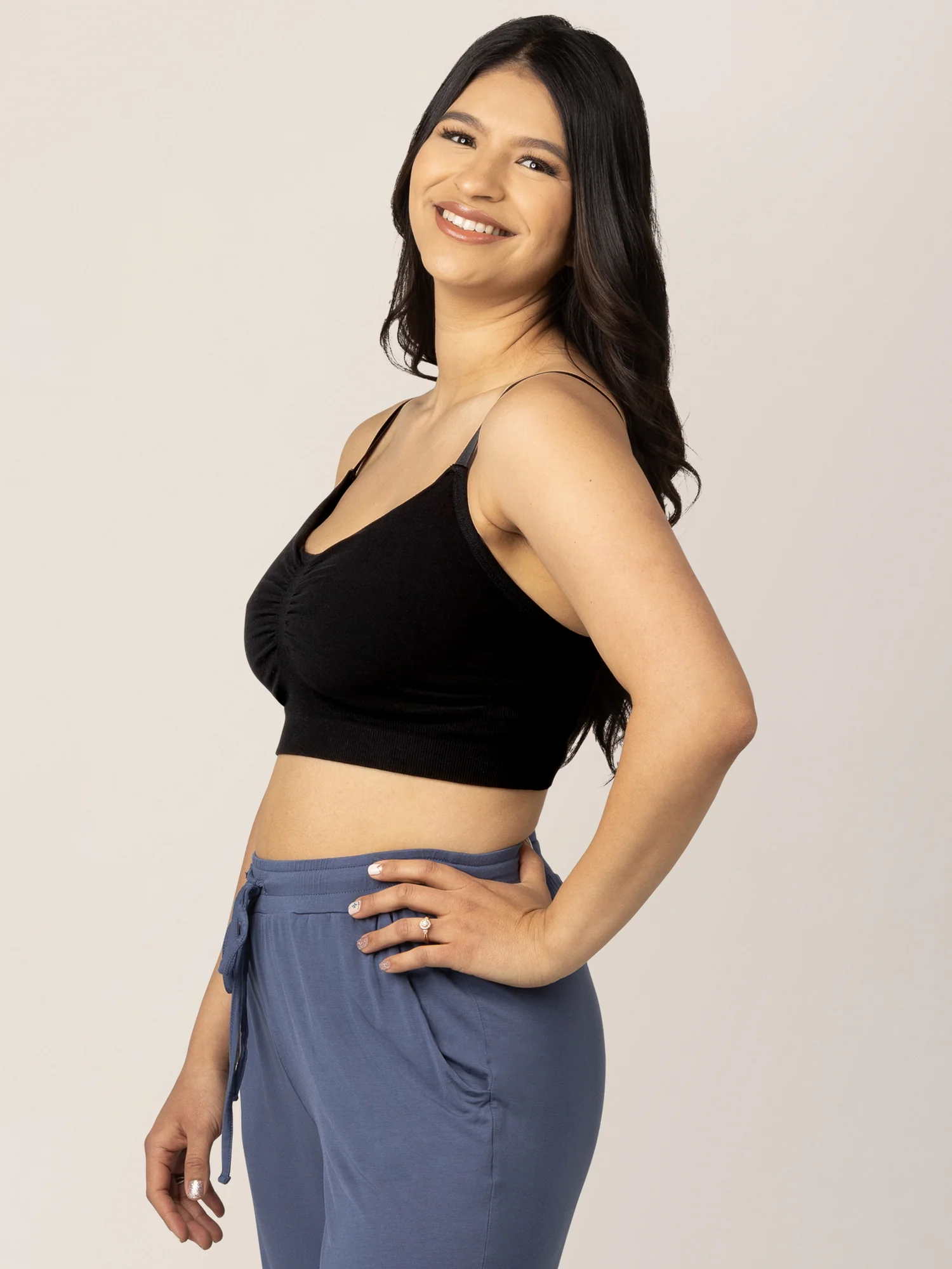 Sublime® Bamboo Hands-Free Pumping Lounge & Sleep Bra | Black - Image 4