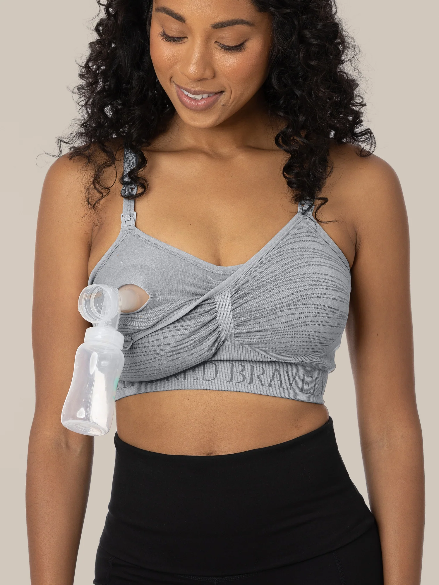 Sublime® Hands-Free Pumping & Nursing Bra | Grey - Image 2