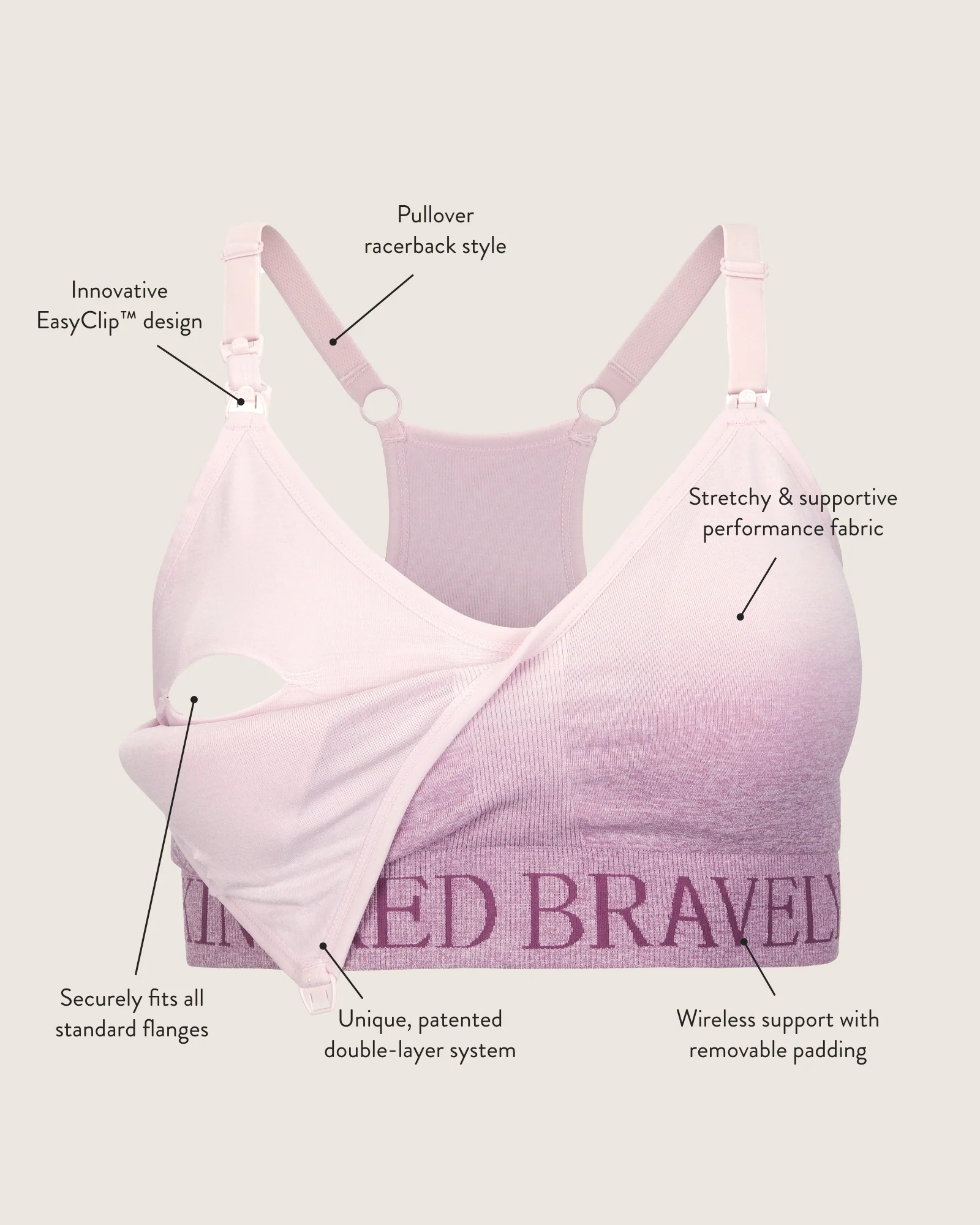 Sublime® Hands-Free Pumping & Nursing Sports Bra | Black - Image 6